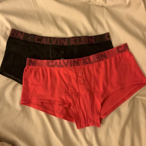 Calvin Klein ULTIMATE COTTON BOYSHORT for women - Pink and Dark Gray - Picture 3 of 11